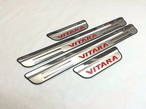 Para Suzuki Vitara 2016 Pedaleira Protetor de Pedal Bem-vindo Chapa de Carro Acessórios Externos Etiqueta 4 PCS de Aço Inoxidável