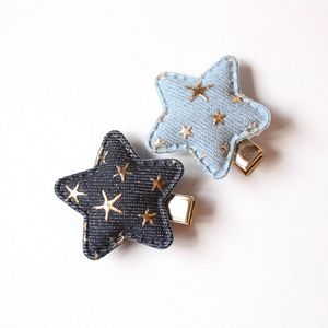 20pcs/lot kovboy saç aksesuarları yıldız şekil çocuk saç tokaları ile altın mini yıldızlar Koreli kız bebek bebek saç barrette naby mavi