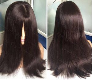 10a Grade темно -коричневый цвет#2 Прекрасный Sheitels 4x4 шелк шелковый топ еврейский парик Finest European Virgin Human Hair Cosher Wigs Fast Express Delivery