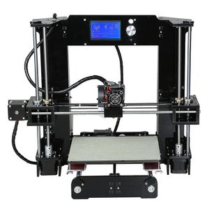 Freeshipping Fácil Conjunto Anet A6A8 Impressora 3d Tamanho Grande de Alta Precisão Reprap Prusa i3 Máquina de Impressão DIY 3D + Hotbed + Filamento + Cartão SD + LCD