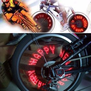 Wholesale- 2017 New Hot Cool 7 LED Bicycle Bike Lamp Wheel Tire Spoke Valve Flash Letter Light Hot Search