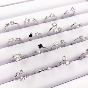 Новое серебряное открытие кольцо кристалл горный хрусталь простой популярный дизайн моды горячие продажи цвета, содержащие качественные кольца классные кольца хорошие свадебные украшения