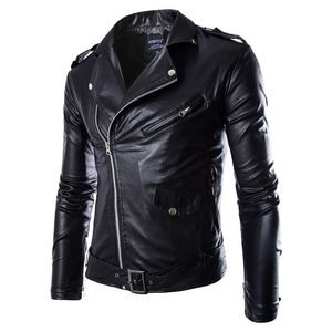 Мужские куртки, мужская модная куртка из искусственной кожи, весна-осень, британский стиль, мотоциклетное мужское пальто, черный, коричневый, M-3XL