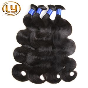 Onda natural 100% Human Hair Micro Mini Braiding Hair Bulk #1B Onda corporal Cabelo a granel para cabelo Humano Cacheado natural