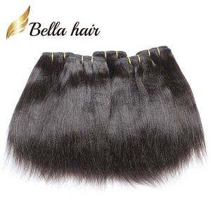 100 % malaysische Haarwebart, Echthaar, Haarverlängerungen, 8–76,2 cm, 3 Stück/Lot, Yaki, natürliche Farbe, BellaHair