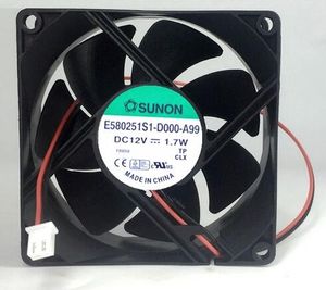 Sunon E580251S1-D000-A99 12V 1.7W 8025 8cm 2 Tel Kutu Sessiz Yeni Fan