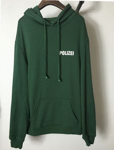 Toptan- Sonbahar Sweatshirt Büyük boy yeşil polizei 16ss Harfli Harfli Hoodied Hoodie Erkek Kadın Hiphop Hoodies Sokak Giyim Kentsel Kıyafetler