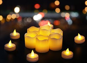 Titreyen Ampul Pil Sıcak Beyaz ve Wave Ope içinde Mevsimsel Festivali Kutlama Elektrikli Sahte Candle'a Alevsiz LED Çay Işık İşletilen