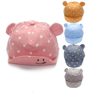 Bonés Dot Baby New Girl Boys Cap Summer Hats For Boy Infant Sun Hat Com Orelha Protetor Solar Bebê Menina Chapéu Primavera Acessórios Do Bebê G595