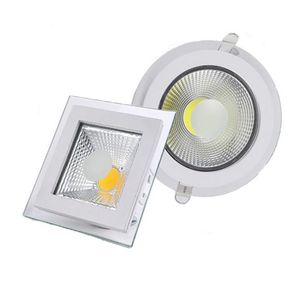 Dimmable 5w 10w 15w LED COB Down Lights Glass Round Square recessed downlights LED Ceiling Panel Spotlights led retrofit lighting SAA UL