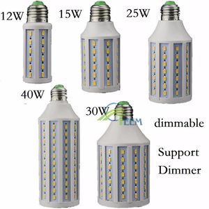 DHL Dimmable 12W 15W 25W 30W 40W Светодиодная лампа Освещение E27 B22 E14 110V 220V Лампада Светодиодная кукурузная света Чудельская люстра