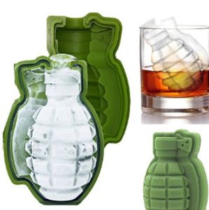 3D Grenade Shape Ice Cube Mold Creative Silicone Trays Molds Kitchen Bar Tool Mens Gift Ice Cream Maker Party Drinks Free DHL