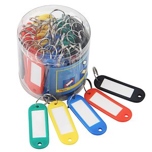 Chaveiros de cores sortidas Chaveiro de plástico Etiquetas de identificação Etiquetas de identificação de bagagem com anel dividido KP22C DHL FRETE GRÁTIS