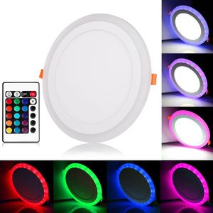 Luci a pannello LED 6w 9w 18w 24W Bianco e RGB Dimmerabile Faretto da incasso a soffitto a LED ultra sottile Telecomando IR