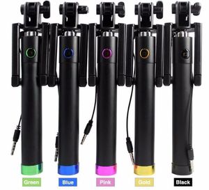 tak ve Sıcak Xiaomi için yüksek kaliteli mini kablolu Monopod 18.5-80cm katlanabilir braket selfie'si sopa satan oynamak / Huawei / meizu / samsung / iphone