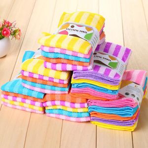 5pcs lot High Efficient Anti-grease Color Dish Cloth Fiber Washing Towel Magic Kitchen Cleaning Wiping Rags Wholesale