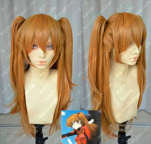 EVA Asuka Soryu Asuka Langley Orange Clip Ponytail Косплей парик волос Бесплатная доставка