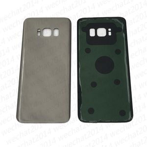 100 adet OEM Pil Kapı Geri Konut Kapak Cam Kapak Için Samsung Galaxy S8 G950 G950P S8 Artı G955P Yapışkan Etiket Ile