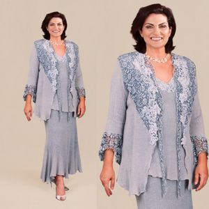 Mutter Ann Balon der Braut Kleider mit Jacke Plus Size Spitze Mütter Hochzeitsgast Kleid Vintage Maßgeschneiderte Mutter Bräutigam Kleider Kleid