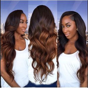 Zwei Ton 4/30 # Body Wave dunkelbraune menschliche Haarwebart 3/4 Bundles Großhandel farbige brasilianische Ombre Remy Human Hair Extension-Angebote