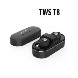 TWS T8 Bluetooth Kulaklık Mini Görünmez Gerçek Kablosuz V4.1 Akıllı Kulak Kutusu ile Ikiz Çift Kulak Kulaklık Stereo Eller Serbest Kulaklık