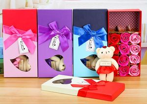 Романтический подарочный набор ванна розовая цветочное мыло с цветочным ароматом милый плюшевый мишка Специальный подарок День Святого Валентина Свадебная вечеринка Декор