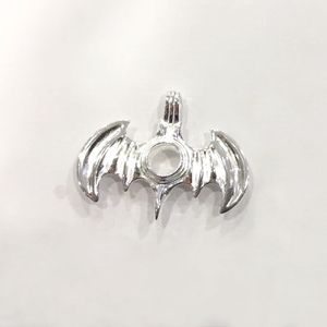 925 Sterling Silver Bat Medalhão, pode abrir e segurar 8.5mm Pearl Gaiola Pingente de gaiola, DIY moda jóias fazendo encantos