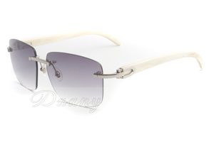 Yüksek kaliteli üreticiler çerçevesiz güneş gözlükleri, 3524012-A tarzı tasarımcılar, gözlük, beyaz boynuz, güneş gözlüğü üretiyor