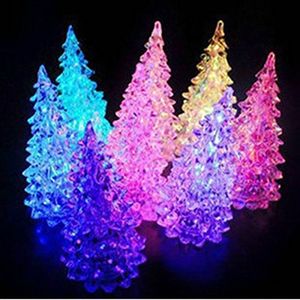 Gece Işıkları Noel Ağacı Buz Kristal Renkli Değişen Led Masa Dekor/Masa Lambası Işık Noel Dekorasyonları Parti Malzemeleri
