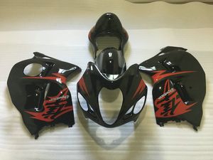 1996 2007 için ayarlanan Enjeksiyon Kaplamaları Hayabusa GSXR1300 GSX R1300 96 00 07 parlak siyah Koltuk başlığı ile kaporta kiti + depo kapağı SD01