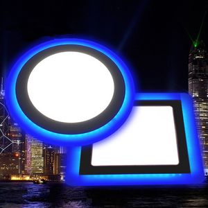 Çift Renkler İnce Gömme LED Panel Açık Mavi Out Yüzük ve Beyaz Sıcak Tavan Işıkları 9 W 16 W 24 W AC85-265V Downlighting CE FCC Sertifikalı