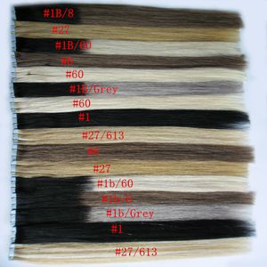 Double Sided Skin Weft Tape In Hair 40 pieces Blonde brazilian Virgin hair Natural Straight Ombre Virgin Remy Hair 100g