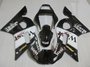 Yamaha için yüksek kaliteli kaporta kiti YZF R6 98 99 00 01 02 beyaz siyah kaportalar set YZFR6 1998-2002 OT13