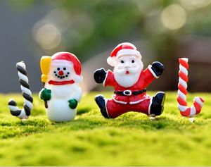 Смола Снеговик Санта-Клаус установил ремесло украшения сада украшения миниатюрный завод микро пейзаж бонсай статуэтки DIY рождество
