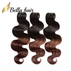 New Star Ombre Hair Extension перуанский человеческих волос Объемная волна Волнистые 2 Tone Ombre переплетений Королева HairProducts Dip Dye T # 1B / # 4 Цвет OmbreHair