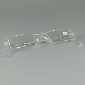 Cheapper Trasparente Anziani Occhiali da lettura Lenti Montatura Insieme Occhiali semplici in plastica Da +1,00 a +4,00 Whoelsale