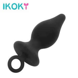 IKOKY Mini Anal Plug Butt Plug Acemi Çekme Halkası Ile Silikon Erotik Oyuncaklar Erkekler Kadınlar için Seks Oyuncakları Prostat Masajı q170718