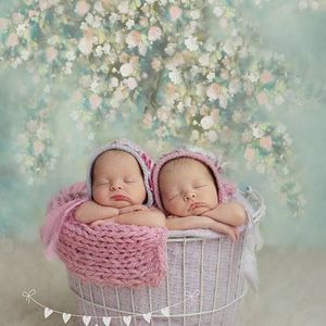 Новорожденный душ фотографии фонов белый розовый цветы Весна цифровой печатный винил ткань цветочные фоны для фотостудии