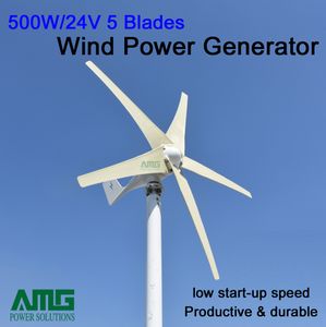 500 Вт ветряная мельница ветротурбины Генератор Windmill Enterbine Chat Free Energy Power Generator 12V или 24V, 5 лезвия, низкий запуск для использования в размере