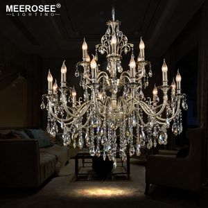 Luxo moderno lustre de cristal luminária latão europa luminária lampara de techo sala jantar sala estar iluminação casa md8701 18 luzes