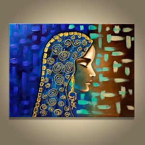 Çerçeveli El-boyalı Tuval Yağlıboya Mısır Kız Ev Oturma Odası Dekorasyon Resimleri Duvar Sanatı Modern Soyut Resim Sergisi AMP60