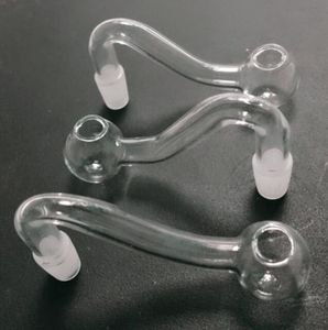 Super 10mm masculino Pyrex de vidro transparente queimador de óleo tubo curvo tubos de água para plataformas de petróleo Dab Bongs tigela para fumar