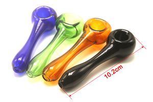 CSYC Y072 Smoking Pipe About 10.5cm Length Spoon Glass Pipes Tobacco Dry Herb Full Color