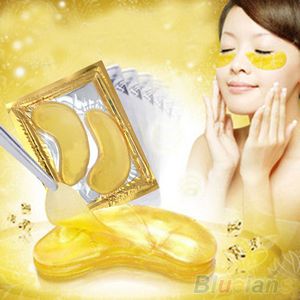 5 пакетов / лот увлажняющий глазные патчи из листовой красоты золотой кристалл коллаген глазная маска