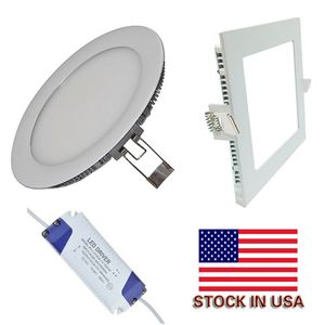 Dimmbare 9W/12W/15W/18W/21W LED-Einbaustrahler Lampe warm/natürlich/kaltweiß superdünne LED-Flächenleuchten rund/quadratisch US-Aktien-Küchenspotbeleuchtung ultradünn