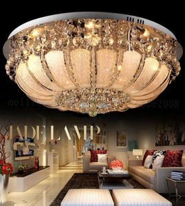 Lampadari di cristallo rotondi diametro 48/60 / 80cm plafoniera a montaggio superficiale E14 lampadario a led in vetro luci hotel foyer soggiorno camera da letto MYY