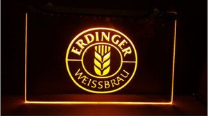 Erdinger Weissbrau Beer Bar Pub Club 3D Sinais LED LEVEN LUZ SILH