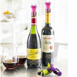 Zambak Şarap Şişesi Tıpaları Bar Araçları Çiçek Silikon Onaylı Gıda Sınıfı Dayanıklı Şarap Pourer