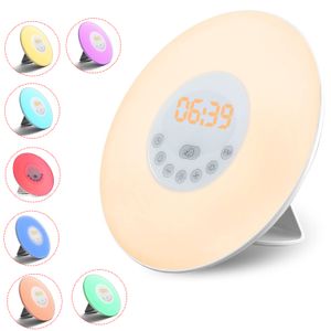 Wake up Light sveglia Sunrise Clock LED Radio FM Lampada da notte a LED Sensore tattile Display dell'ora digitale Desktop