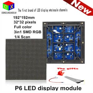 Açık su geçirmez IP65 SMD P6 tam renkli LED modülü 192 * 192mm 1/8 Tarama LED ekran için 32 * 32 piksel